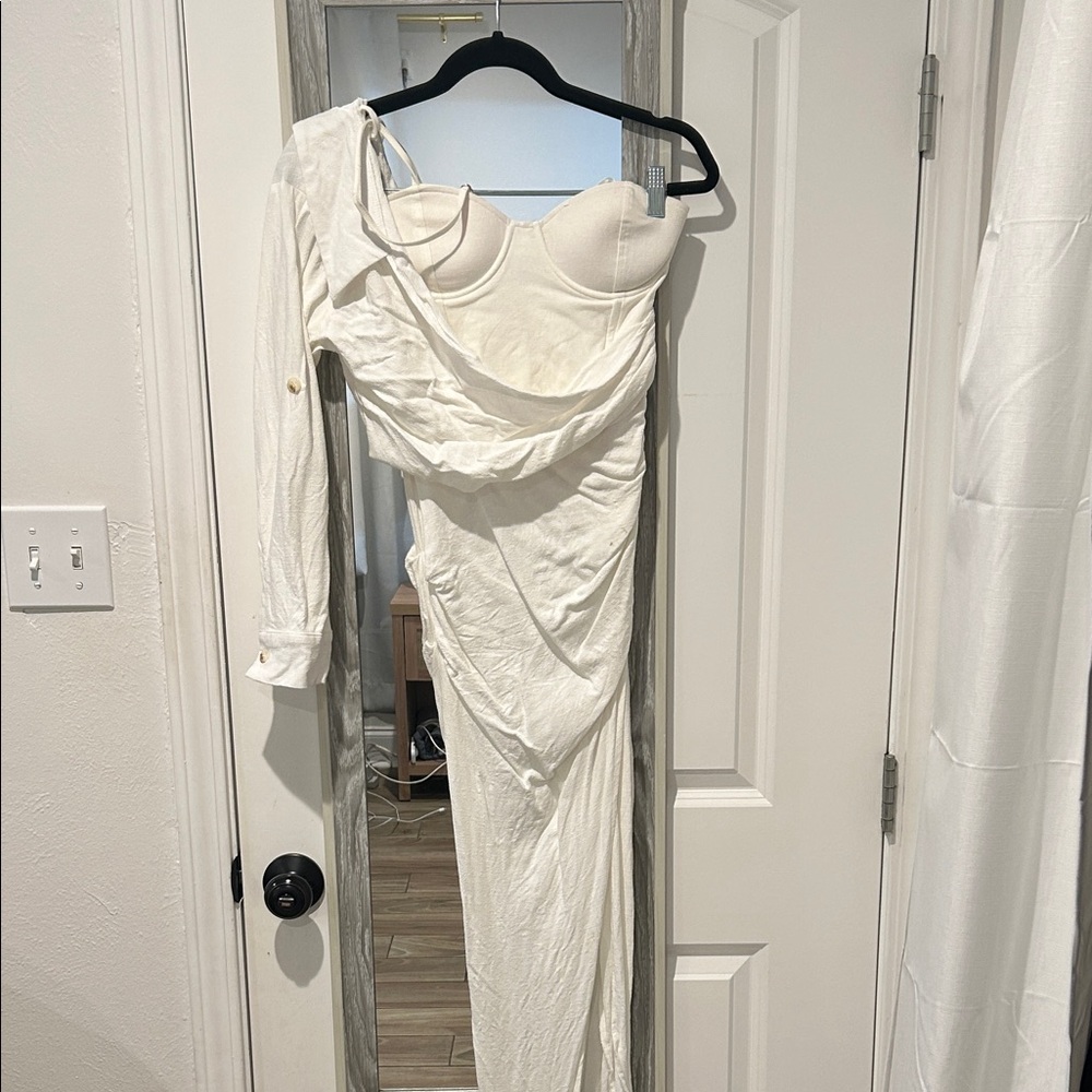 JLUXLABEL One Shoulder White Dress